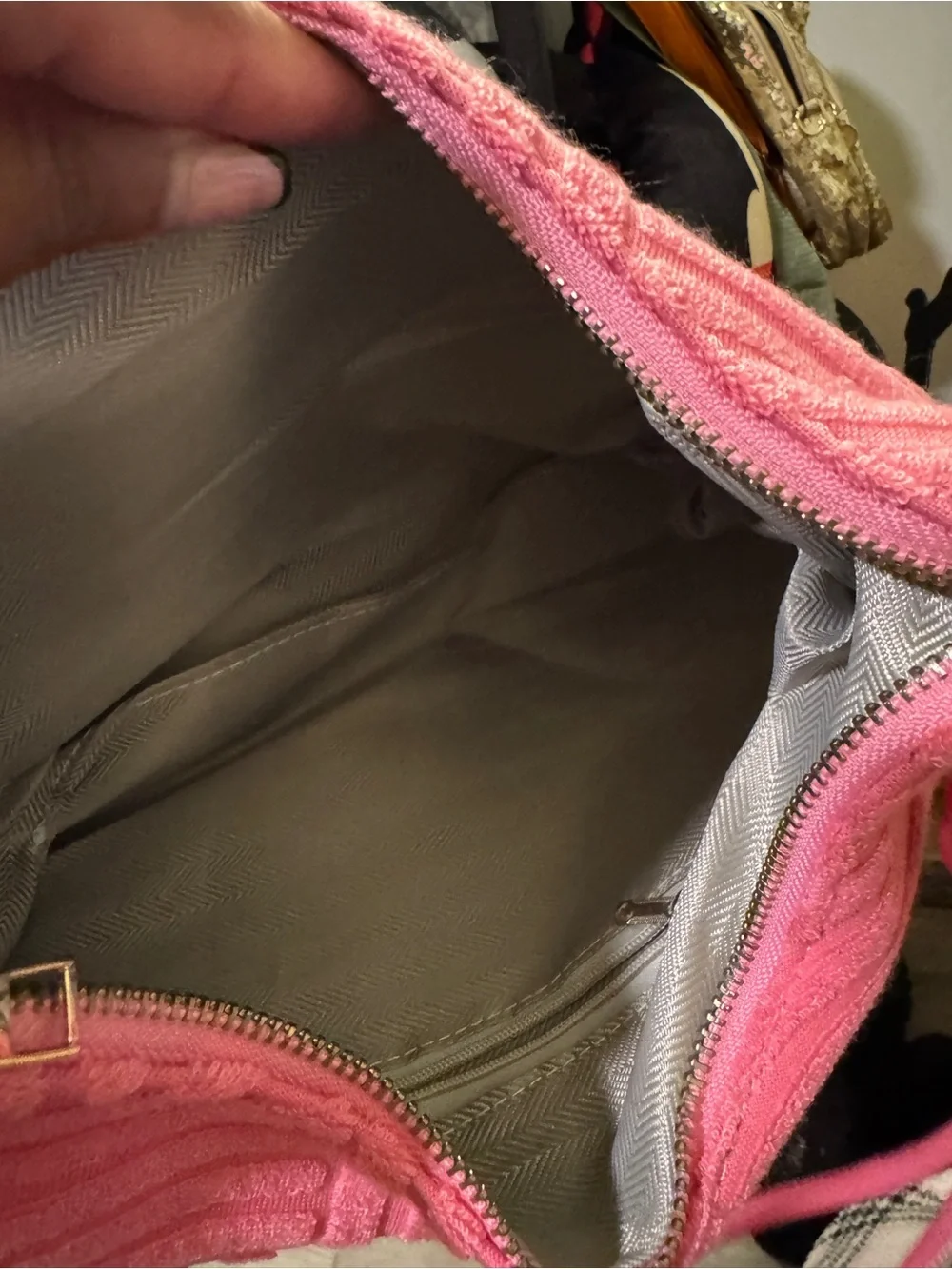 Source Unknown Pink Textured Shoulder Bag